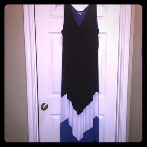 Studio One - Blue, black and white maxi dress